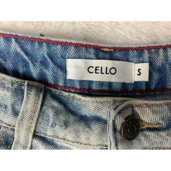 Cello Size S Womens Shorts Mid Rise Cotton Rip Torn Distressed Light Wash - Picture 2 of 2